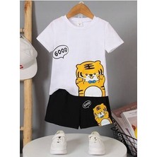 Kız/erkek Çocuk Good Bear Baskılı Şort-Tişört Takımı