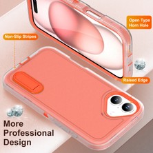 Eabhulie iPhone 16 Plus Için Hibrit Yumuşak Silikon Sert Pc Arka Tampon Stand Telefon Kılıfı - Şeffaf (Yurt Dışından)