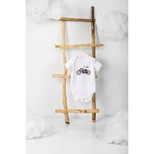 Lotus Baby Kısa Kollu %100 Pamuklu Motorsiklet Tasarımlı  Bebek Body Zıbın