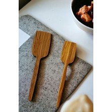 Ahşap Spatula Seti Tahta Spatula 2'li Ahşap Spatula Kaşık Servis Spatulası Mutfak Spatulası