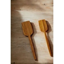 Ahşap Spatula Seti Tahta Spatula 2'li Ahşap Spatula Kaşık Servis Spatulası Mutfak Spatulası