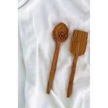 Tahta Kaşık Ahşap Kaşık Ahşap Spatula Servis Spatulası Sunum Seti Yemek Kaşığı Zeytin Ağacı