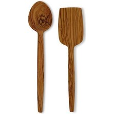 Tahta Kaşık Ahşap Kaşık Ahşap Spatula Servis Spatulası Sunum Seti Yemek Kaşığı Zeytin Ağacı