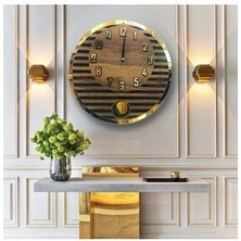 STE Desing Yuvarlak Model Modern Sarkaclı Duvar Saat, Ahşap Duvar Saati, Duvar Saati, Sarkaclı Saat, Wall Clock