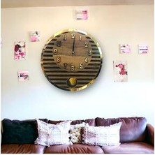 STE Desing Yuvarlak Model Modern Sarkaclı Duvar Saat, Ahşap Duvar Saati, Duvar Saati, Sarkaclı Saat, Wall Clock