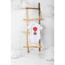 Lotus Baby Kısa Kollu %100 Pamuklu 23 Nisan Çoklu Balon Tasarımlı Body Zıbın