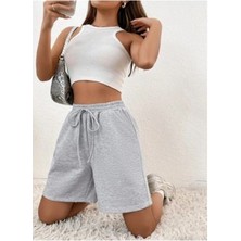 Ikili Şort Seti Paça Lastik Rahat Giyim Jogger