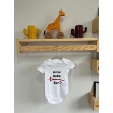 Aras Baskı Evi Özel Tasarım Anne Baba Ben Baskılı Organik Pamuklu Bebek Body Zıbın