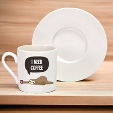 Nino Store I Need Coffee Kahveye Ihtiyacım Var Baskılı Hediyelik Tekli Türk Kahvesi Fincanı