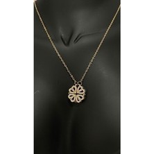 Stainless Steel Açılabilir Mıknatıslı Yonca Kolye (50 Cm)