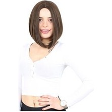 Mini Club Kahkülsüz Düz Kısa Kanekalon Fiber  Sentetik Peruk Açık Kahve