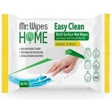 Mr.wıpes Easy Clean Temizlik Mendili Limon Kokulu. 40 Adet  2 Li Paket