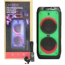 Junglee Büyük Boy Kablosuz Mikrofonlu Bluetooth Hoparlör Taşınabilir Şarjlı LED Işıklı Speaker Party Box