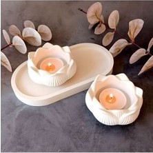 Dekoratif Lotus Mumluk Set 5 Parça Mum Dahil