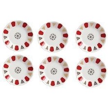 Çay Tabağı Otantik Kırmızı Klasik 6'lı