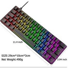 Mekanik Oyuncu Klavyesi Rgb LED Işıklı Type-C Girişli Red Switch Mechanical Gaming Keyboard