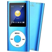 Metal Mp3 Çalar Dijital Ekranlı Mp4 Player Ses Kayıt Fm Radyo 32GB Hafıza Kartı Hediye