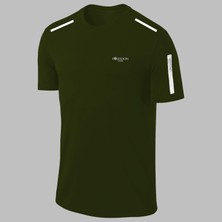 Yeni Seri Büyük Beden Erkek Haki Dri-Fit Kumaş Yürüyüş ve Koşu Için Konforlu  Kısa Kol T-Shirt   (4xl- 10XL)