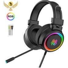 Rainwork Rgb Profesyonel Gaming Mikrofonlu Gamer Oyuncu Kulaklığı Pc Ps Xbox Işıklı Rengarenk