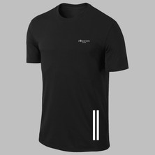 Yeni Seri Büyük Beden Erkek Siyah Dri-Fit Kumaş Yuvarlak Yaka  Şık Konforlu T-Shirt   (4xl- 10XL)
