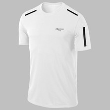 Yeni Seri Büyük Beden Erkek Beyaz Fit Kumaş Yürüyüş Için Konforlu  Sıfır Yaka T-Shirt   (4xl- 10XL)