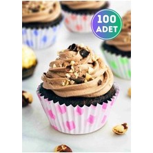 100'LÜ Muffin Kağıdı Kek Kalıbı Desenli