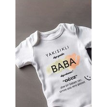 Lotus Baby Yakışıklı Diye Yazılır Baba Diye Okunur Baskılı Bebek Body Zıbın