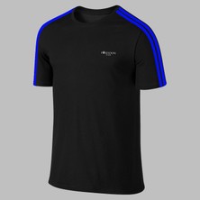 Poseidon Storm Yeni Seri Erkek Siyah Dri-Fit Kumaş Baskısız Bisiklet Yaka Yürüyüş Için Tshirt S-3xl