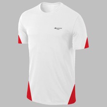 Poseidon Storm Yeni Seri Erkek Beyaz Dri-Fit Kumaş Yürüyüş ve Koşu Için Konforlu Kısa Kol T-Shirt S-3xl