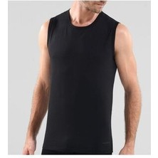 Tender Cotton Sıfır Yaka Sıfır Kol Siyah Atlet 9234
