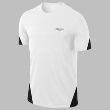 Poseidon Storm Yeni Seri Büyük Beden Erkek Beyaz Dri Kumaş Yürüyüş Için Konforlu  Sıfır Yaka T-Shirt   (4xl- 10XL)