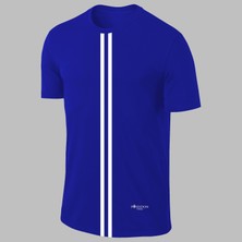 Poseidon Storm Yeni Seri Büyük Beden Erkek Mavi Dri-Fit Kumaş Baskısız Yuvarlak Yaka Kısa Kol T-Shirt    (4xl- 10XL)