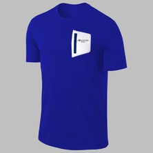 Poseidon Storm Yeni Seri Erkek Mavi Dri-Fit Kumaş  Baskısız Sıfır Yaka Kısa Kol T-Shirt  S-3xl
