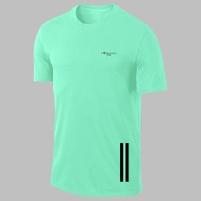 Poseidon Storm Yeni Seri Battal Beden Erkek Su Yeşili Dri-Fit Kumaş Antrenman ve Koşu Için Konforlu  Düz Tişört  (4xl- 10XL)