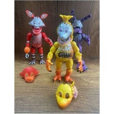 Five Nlghts At Freddy's Fnaf Bonnie Chica Freddy 3'lü Karakter Figürleri ve Aksesuarları Işıklı