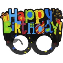 Parti Adresi Happy Birthday Yazılı Renkli Gözlük Doğum Günü Parti Aksesuarı