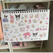 Kawaii Sanrio Kuromi My Melody Şeffaf & Mat Sticker Kitapçığı 10 Sayfa