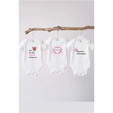 Naive Baby %100 Pamuklu Bebek Body - 3'lü Teyze Sevgisi Set - Bebek Zıbın Badi