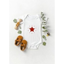 Lotus Baby Kısa Kollu %100 Pamuklu Yıldız ve Kuş Tasarımlı Bebek Zıbın Body
