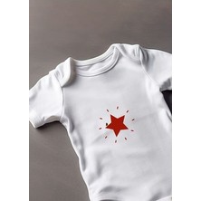 Lotus Baby Kısa Kollu %100 Pamuklu Yıldız ve Kuş Tasarımlı Bebek Zıbın Body