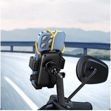 Crow'S Tech Motosiklet Ayna Bağlantılı Cep Telefonu Tutucu, Atv Bisiklet ,Darbeye Dayanıklı, Sarsıntı Önleyici