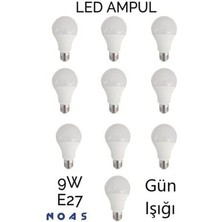 10'lu 9W LED Beyaz Ampül Noas