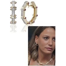 Bubble Atelier Serenay Leyla Küpe Altın Renkli Çelik Tasarım Kadın Kullanıcılar İçin Şık Aksesuar