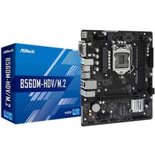 Asrock B560M-HDV/M.2 Ddr4 Hdmı-Dvı Pcıe 3.0 1200P V2 Matx