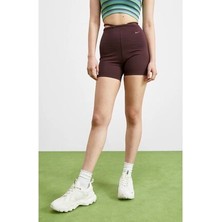 Sportswear Everyday High-Waisted Biker Kahverengi Kadın Şort
