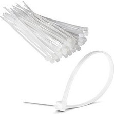 8UT1K0 Kablo Baği Beyaz 15CM 2.5mm Plastik Cirt Kelepçe Naylon (100 Adet) JKB-2515B