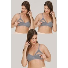 Parlingerie 3lü Emzirme Sütyeni Gri
