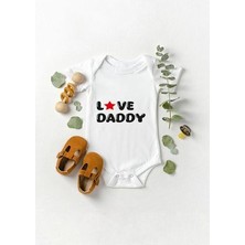 Lotus Baby Kısa Kollu %100 Pamuklu Love Daddy  Yazılı Bebek Body Zıbın