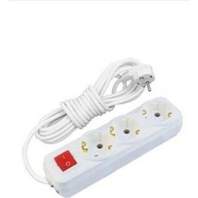 İNWATT 3 Lü 5 Metrelik Topraklı Anahtarlı Kablolu Uzatmalı Seyyar 3lü Grup Priz