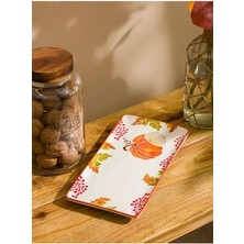 Karışık Baskılı Bal Kabağı Baskılı Seramik Sunum Tabağı 29X15 cm City